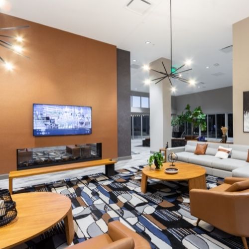 Entertainment Lounge With Large Screen TV