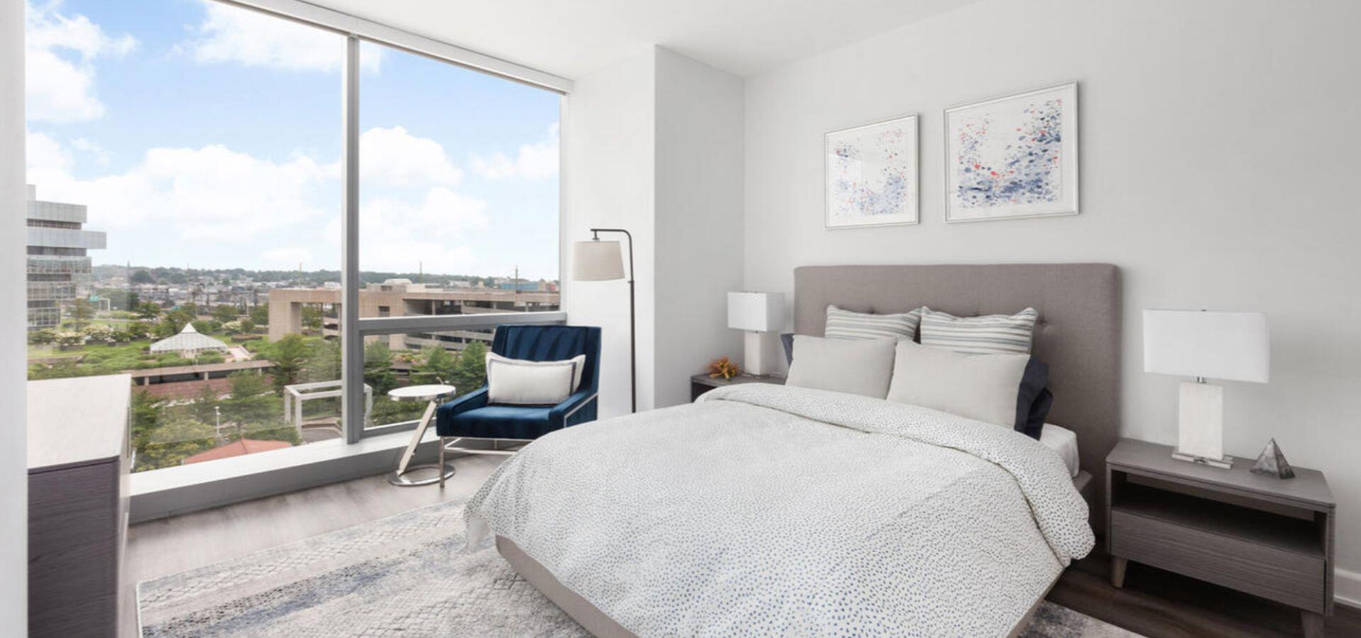 Bedroon at Atlantic Station West, a Compass Furnished Apartments residence