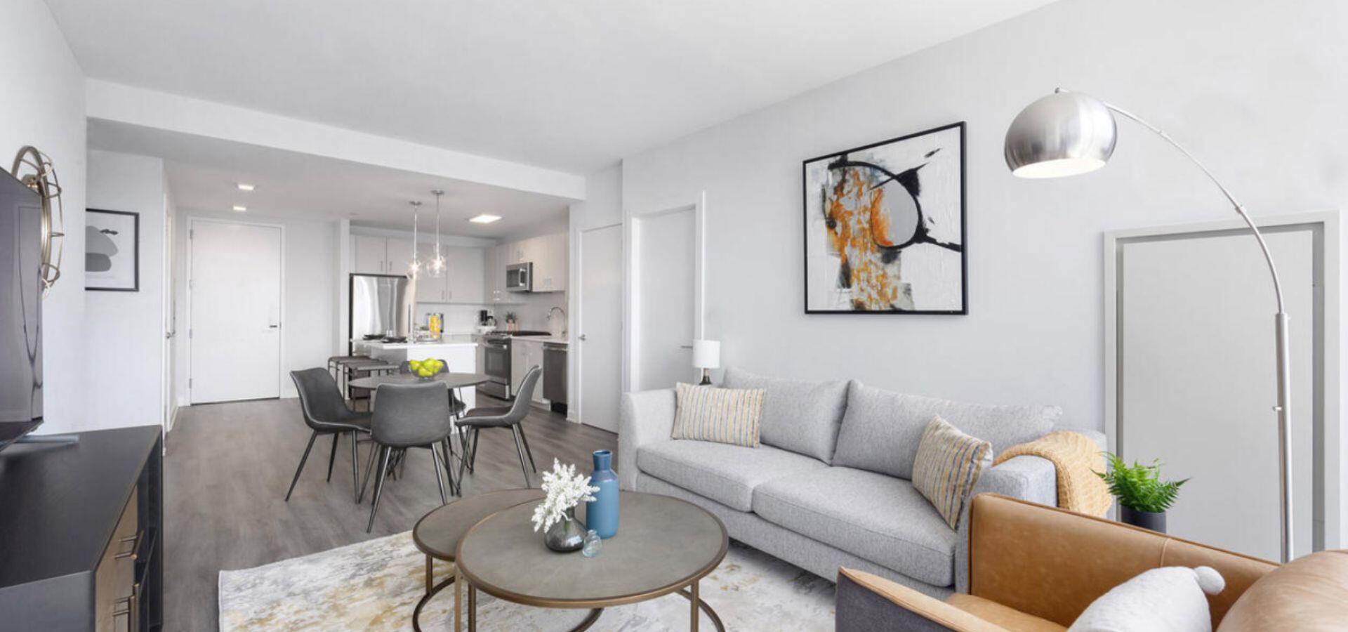 Living-Dining Space at Atlantic Station West, a Compass Furnished Apartments residence