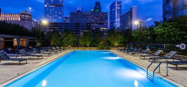 Rooftop Pool at Hubbard Place, a Compass Furnished Apartments property 2
