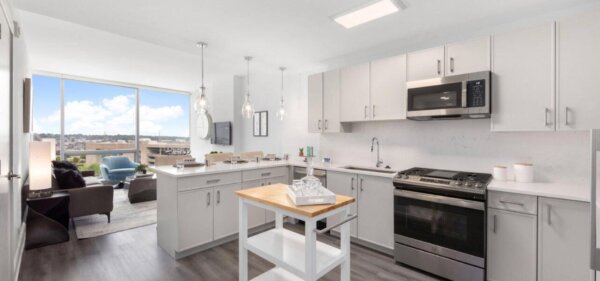 Kitchen at Atlantic Station West, a Compass Furnished Apartments residence 1