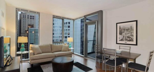 Living room at State & Chestnut, a Compass Furnished Apartments property