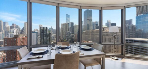 Dinning room at Catalyst in Chicago, a Compass Furnished Apartments property