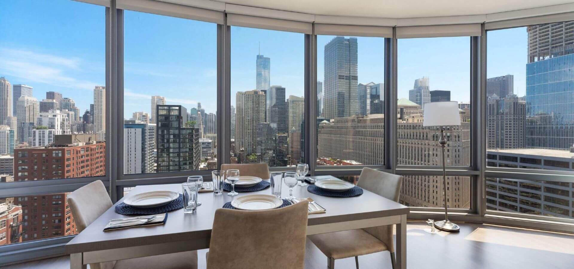 Dinning room at Catalyst in Chicago, a Compass Furnished Apartments property
