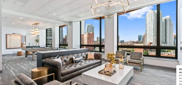 Living room at Hubbard Place, a Compass Furnished Apartments property