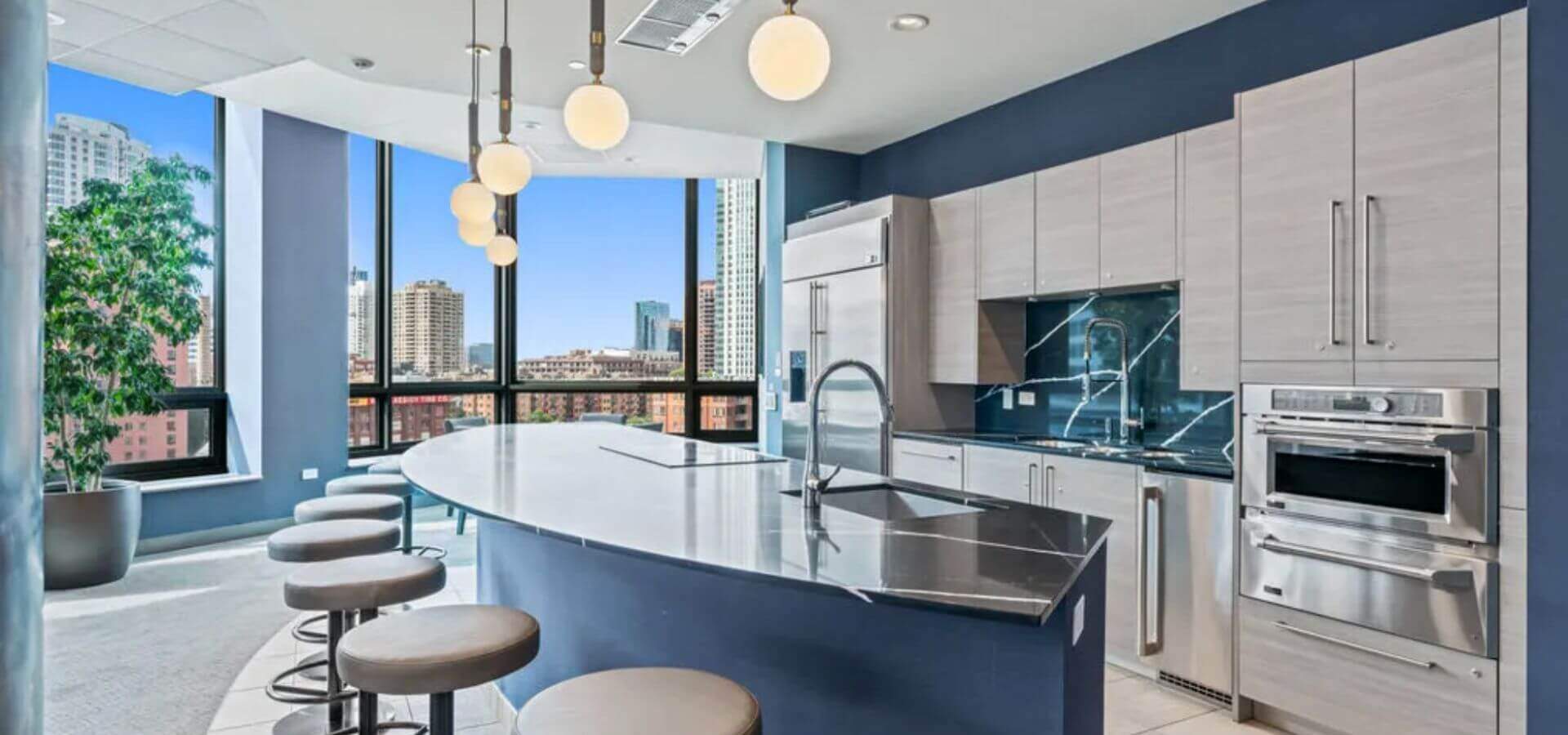 Kitchen at Hubbard Place, a Compass Furnished Apartments property