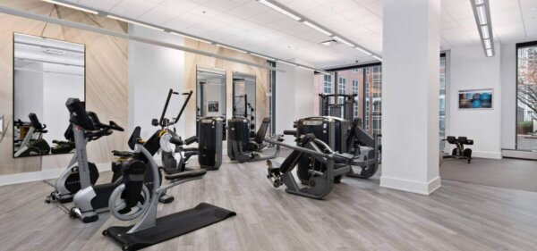 Gym at State & Chestnut, a Compass Furnished Apartments property