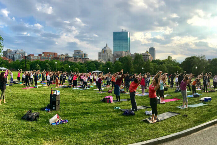 Yoga at the Boston Common Frog Pond