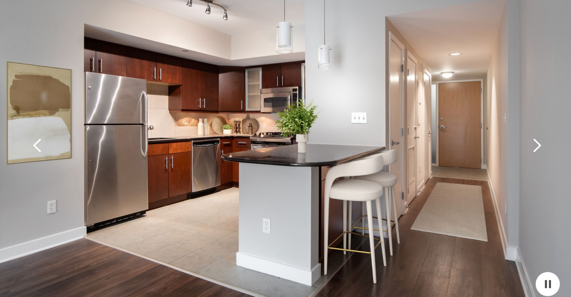 Contemporary kitchen at 565 Penn Residence by Compass Furnished Apartments