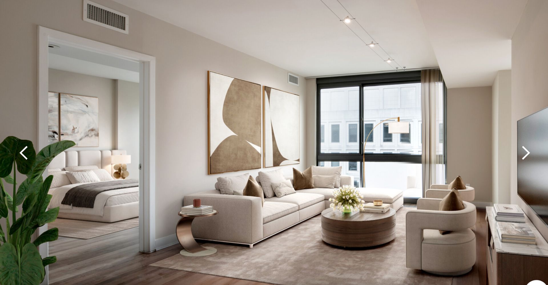 Stylish living room at 565 Penn Residence by Compass Furnished Apartments