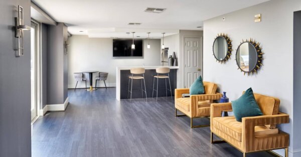Chic lounge area at Andover House by Compass Furnished Apartments