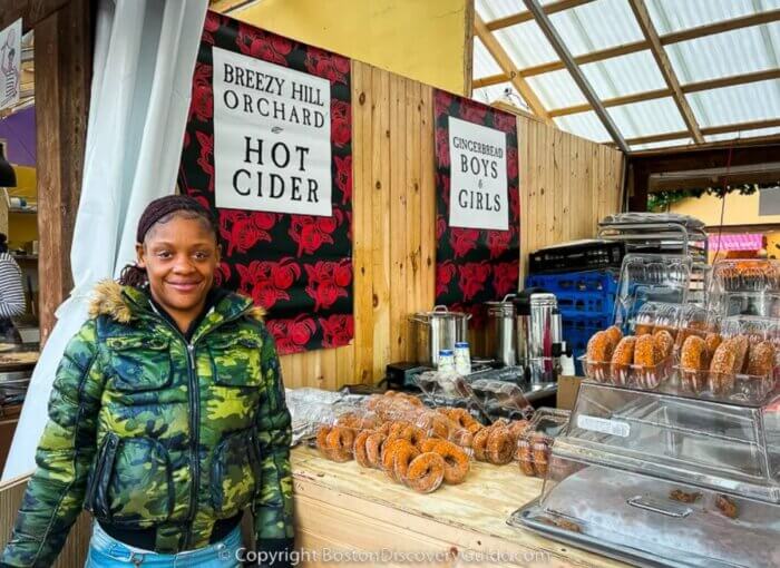 Cider donuts at the Boston seaport christmas market