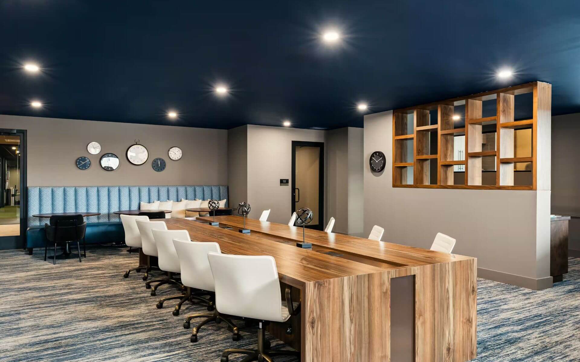 Contemporary coworking space at 51 South by Compass Furnished Apartments