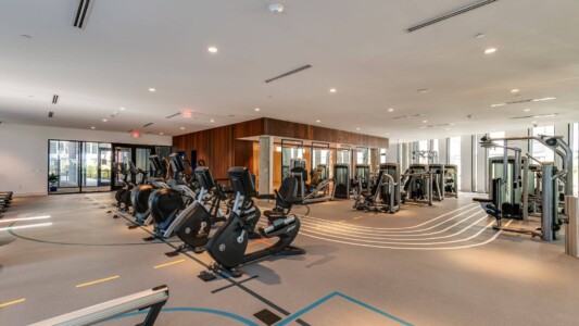 Stamford URBY fitness center Stamford URBY furnished temporary apartments fitness center