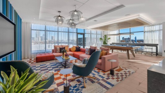 Boston Fenway Vibrant resident lounge at a Idyl Boston Fenway property by Compass Furnished Apartments